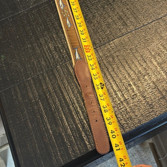 Zep-Pro Fish Canva Leather Brown Beige Coastal Belt size 38 - Picture 7 of 9